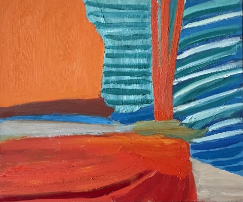 Der rote Baldachin, 50x60cm, 2020